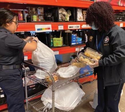 Stocking a food pantry