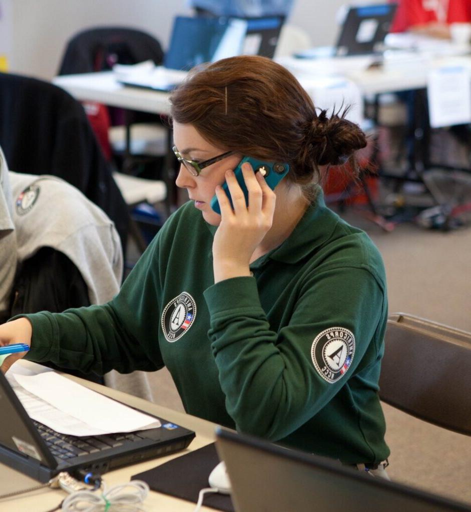 AmeriCorps person on the phone